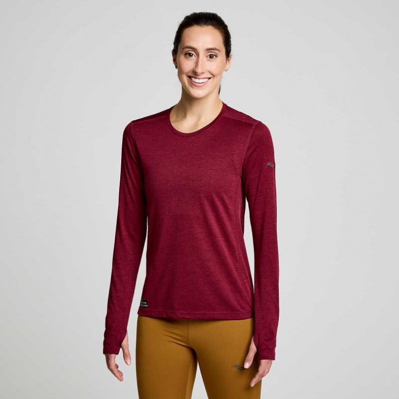 Saucony Stopwatch Long Sleeve T-Shirt Damen Rot | SCHWEIZ FTQLN