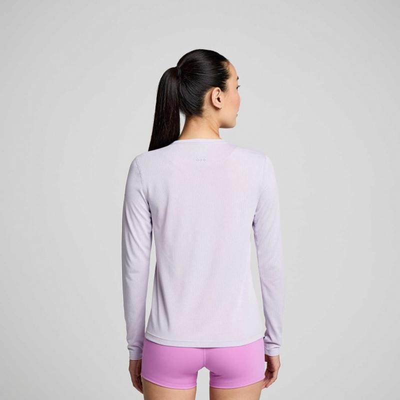 Saucony Stopwatch Long Sleeve T-Shirt Damen Lila | SCHWEIZ KAVIR