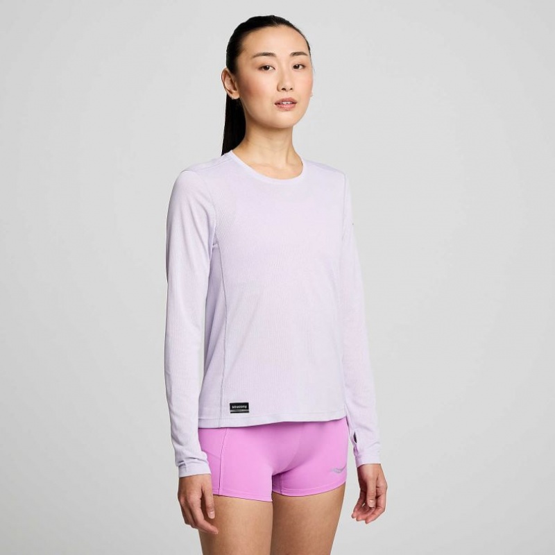 Saucony Stopwatch Long Sleeve T-Shirt Damen Lila | SCHWEIZ KAVIR