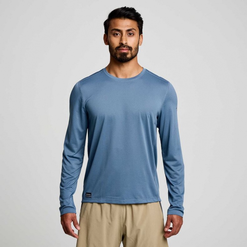 Saucony Stopwatch Long Sleeve T-Shirt Herren Blau | SCHWEIZ HJCZR