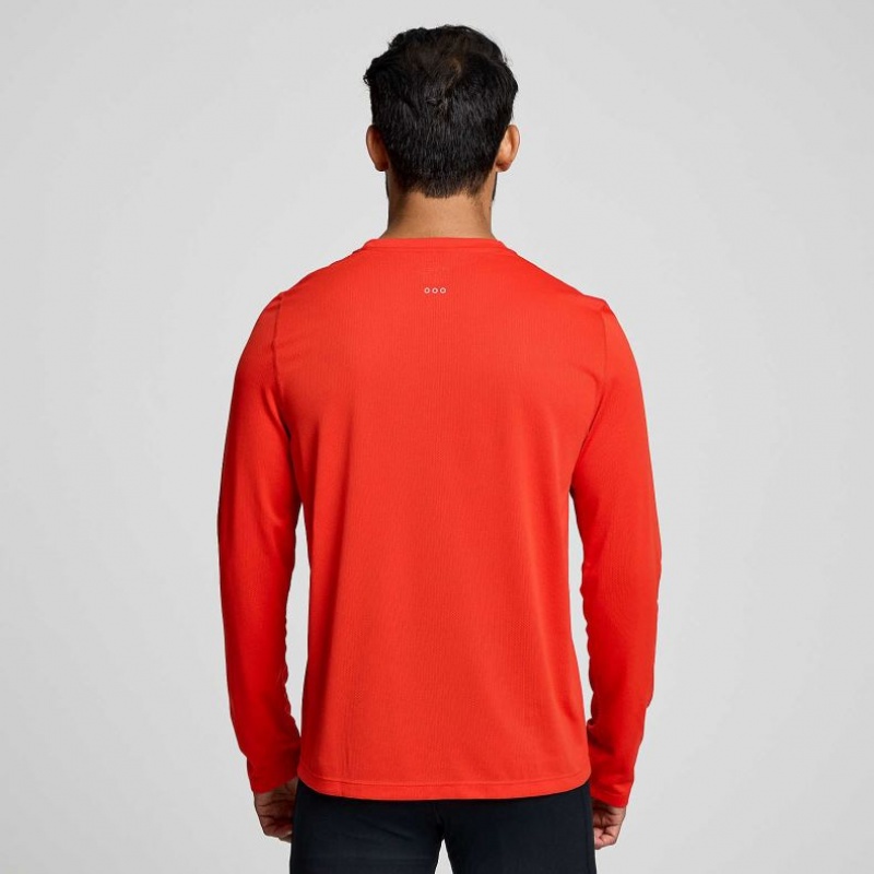 Saucony Stopwatch Long Sleeve T-Shirt Herren Rot | SCHWEIZ GUTZS