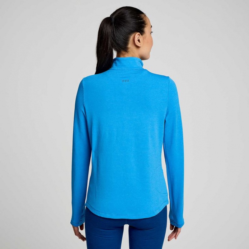 Saucony Triumph 3D 1/2 Zip Sweatshirt Damen Blau | SCHWEIZ QZYHT