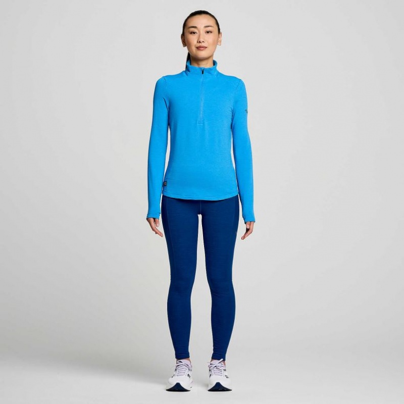 Saucony Triumph 3D 1/2 Zip Sweatshirt Damen Blau | SCHWEIZ QZYHT